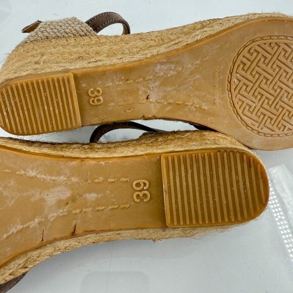 Toni Pons Llivia Platform Wedge Ankle Strap Size 39 8 Brown Leather Sandals - Picture 2 of 9